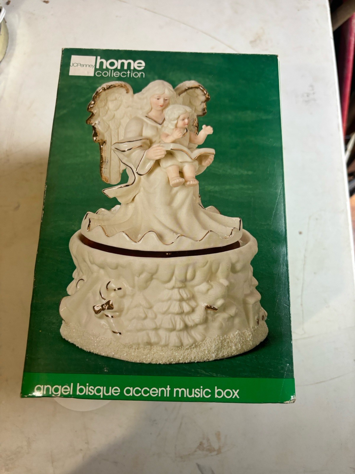 Vintage 1990s JCPenney Angel Child Bisque Music Box Silent Night Christmas Box Vintage 1990s JCPenney Angel Child Bisque Music Box Silent Night Christmas Box