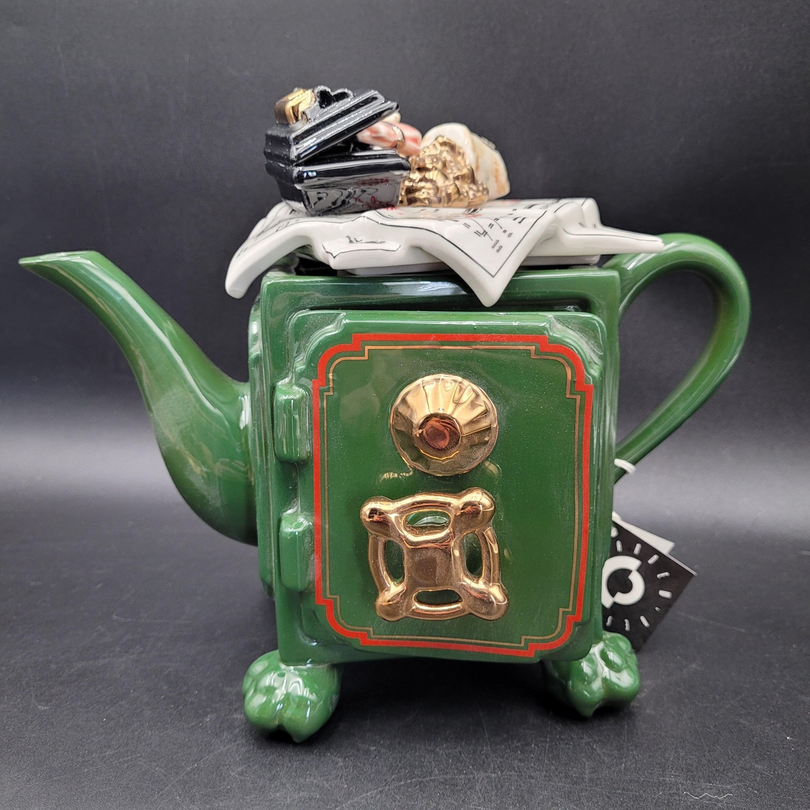 Rare Paul Cardew Safe Bank Heist Robbery Teapot Gold Signed Edition Imperfect