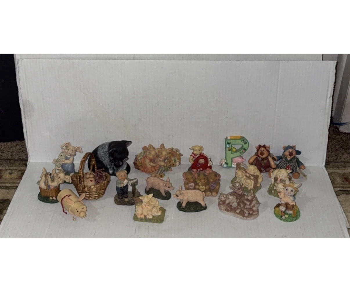 Huge Pig Collector Figurines Vintage Lot of 19