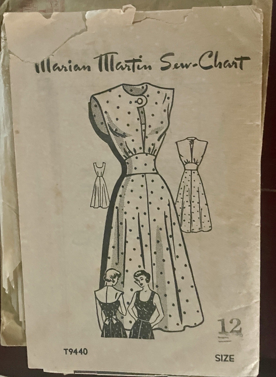 RARE Uncut Marian Martin T9440 1940s Sun Dress & Weskit B30 Vintage Original RARE Uncut Marian Martin T9440 1940s Sun Dress & Weskit B30 Vintage Original