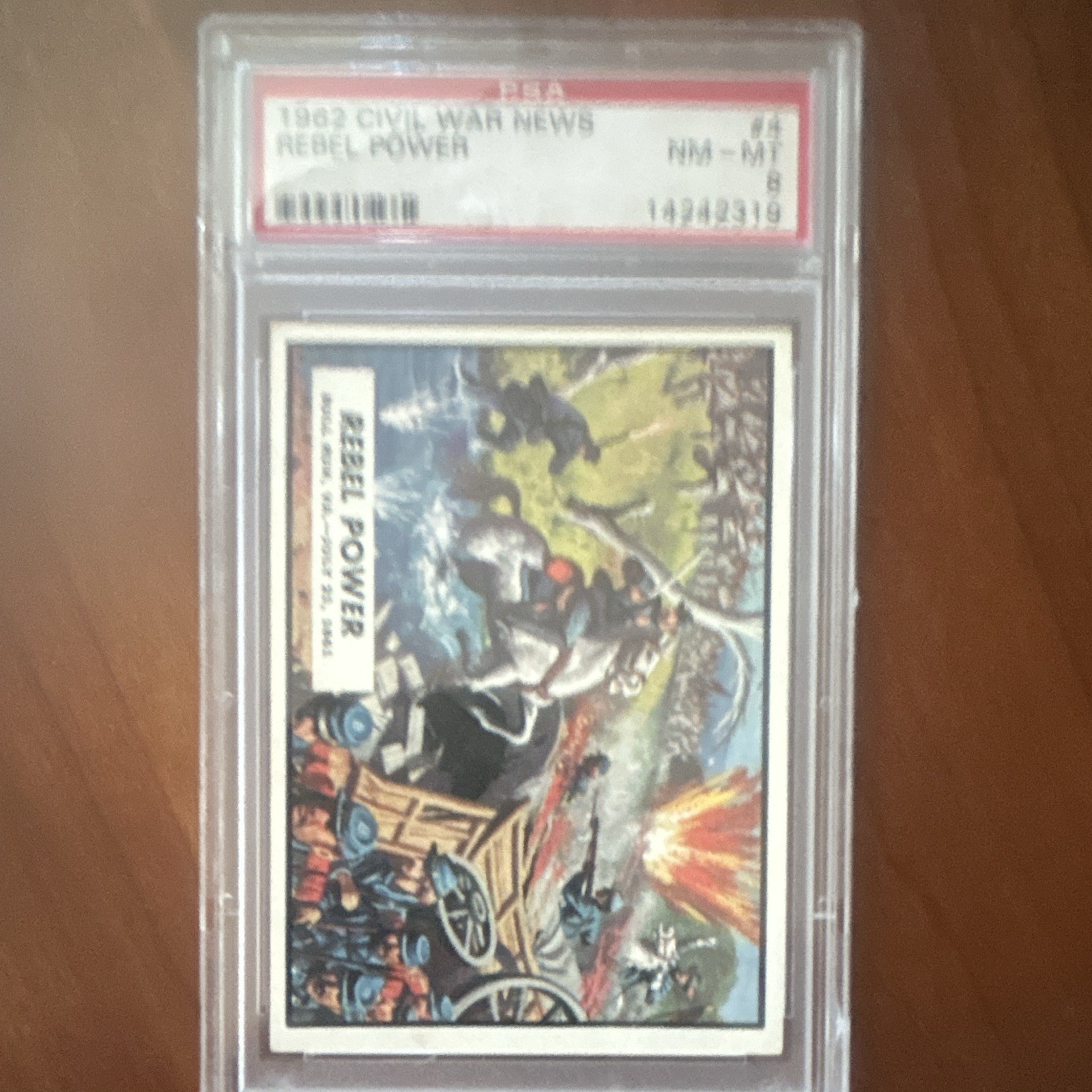 1962 Topps Civil War News #4 Rebel Power - PSA 8