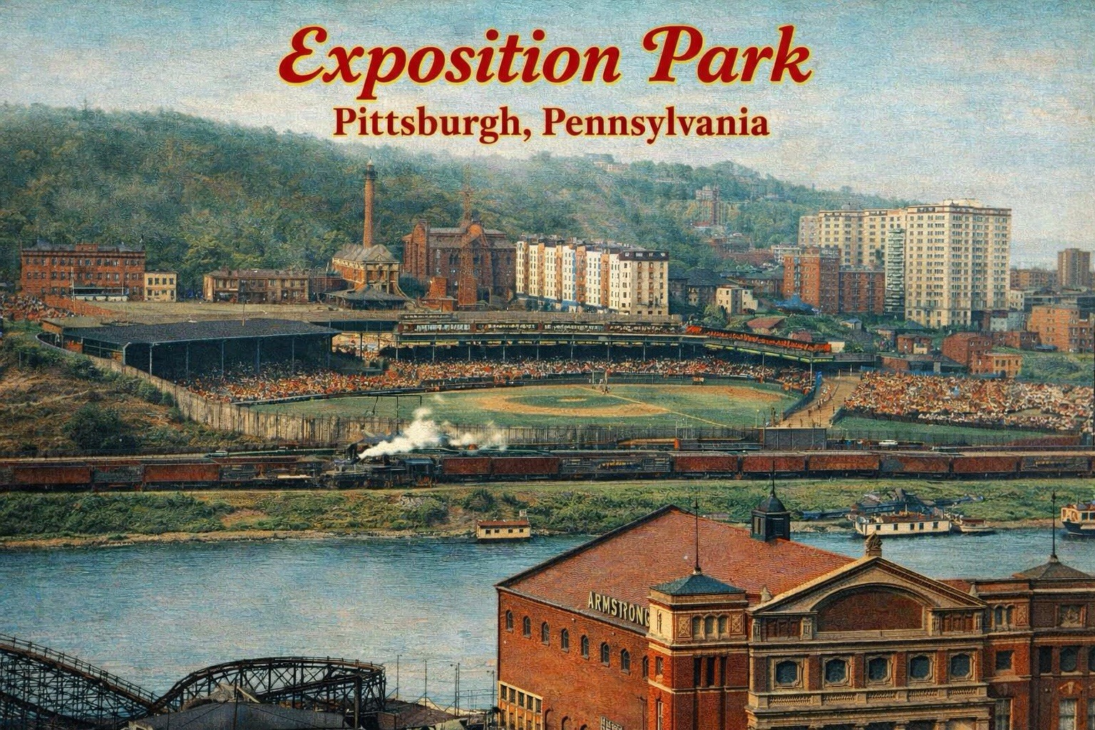 EXPOSITION PARK - Pittsburgh, Pennsylvania MODERN Postcard Baseball Stadium D402