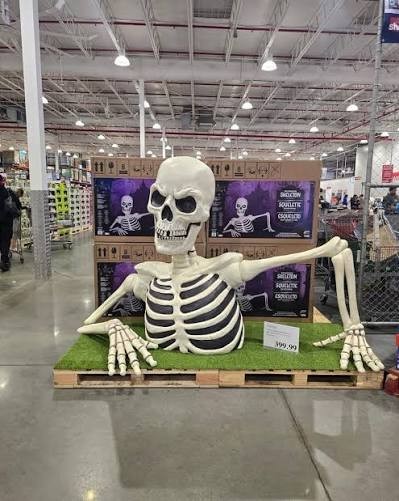 Costco Giant Ground Breaking Skeleton with LCD Eyes and Sound 