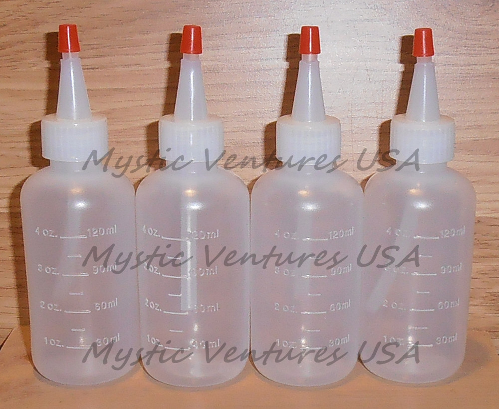 4X NEW 4oz Snuffer Bottle GOLD Prospecting Clean-up Pan Panning Sluice 