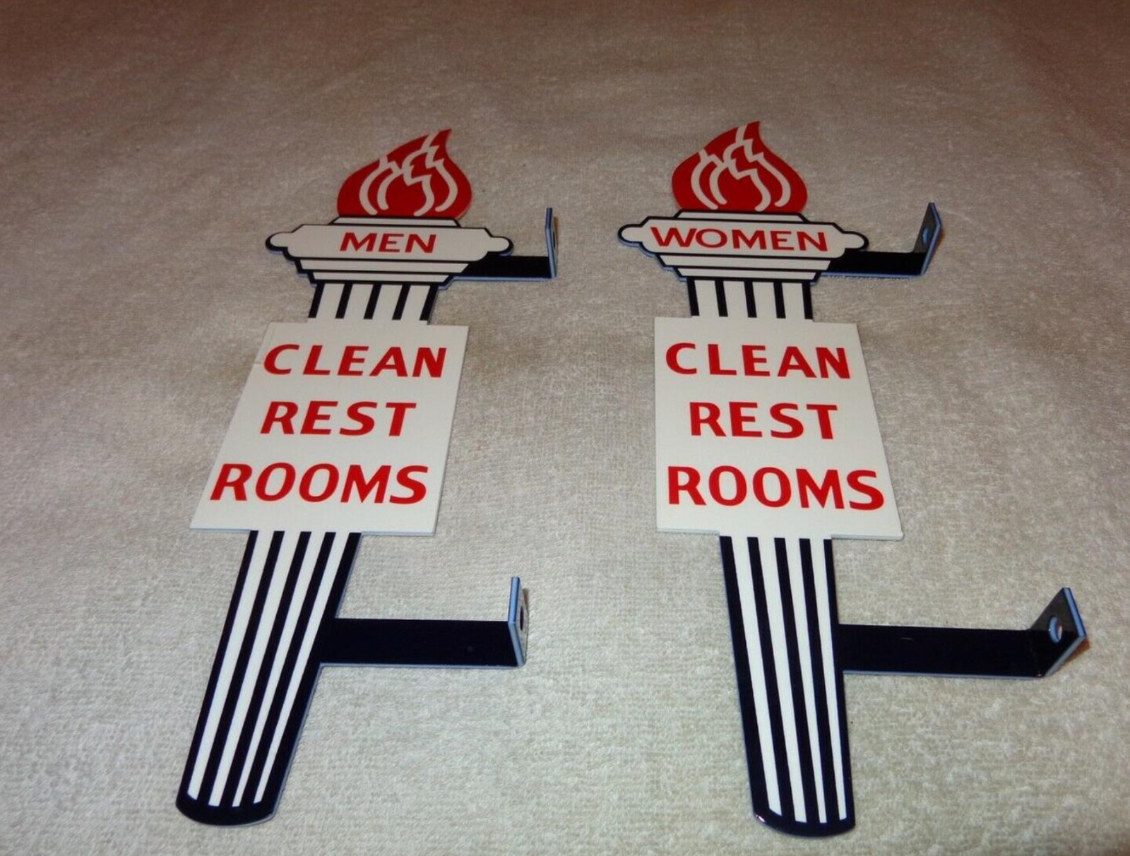 VINTAGE STANDARD GASOLINE TORCH MEN & WOMEN DIE-CUT RESTROOM 13 VINTAGE STANDARD GASOLINE TORCH MEN & WOMEN DIE-CUT RESTROOM 13