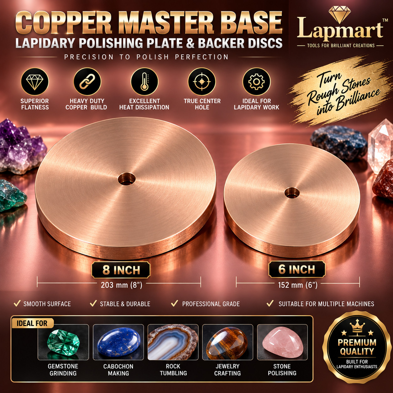 Copper Master Base Lapidary 8\