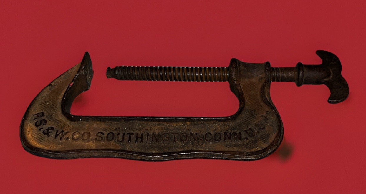 Antique P. S. & W Southington Conn No.  5 C-Clamp 1880s. 11 Inch Overall Length
