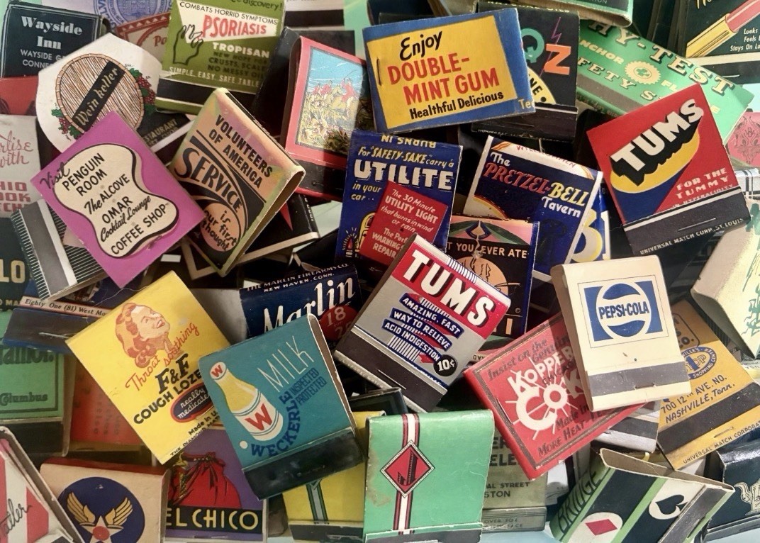 15 Antique & Vintage Unstruck Matchbooks – No Moderns – Worldwide Assortment