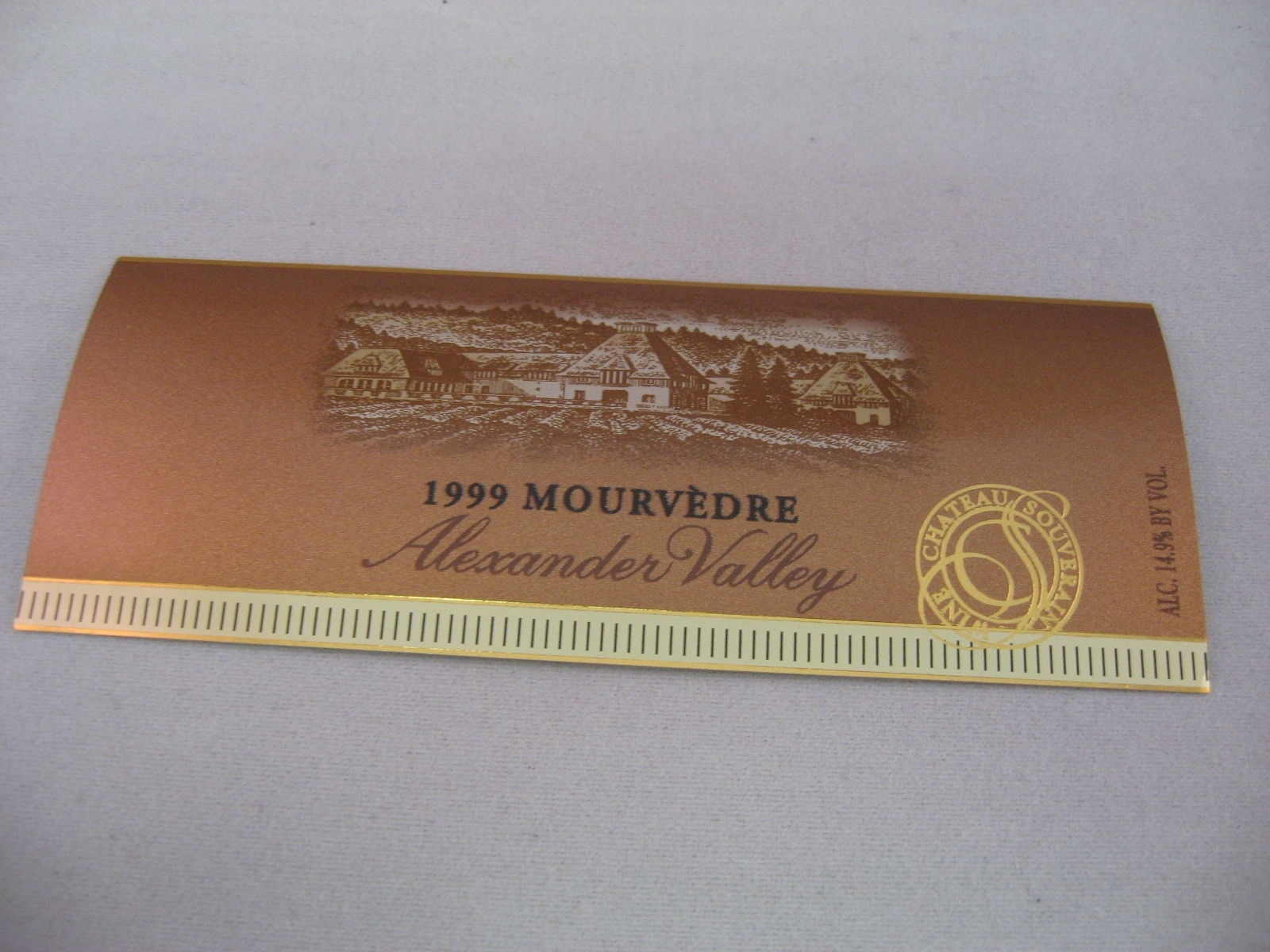 1999 Chateau Souverain Mourvedre Wine Label Alexander Valley California