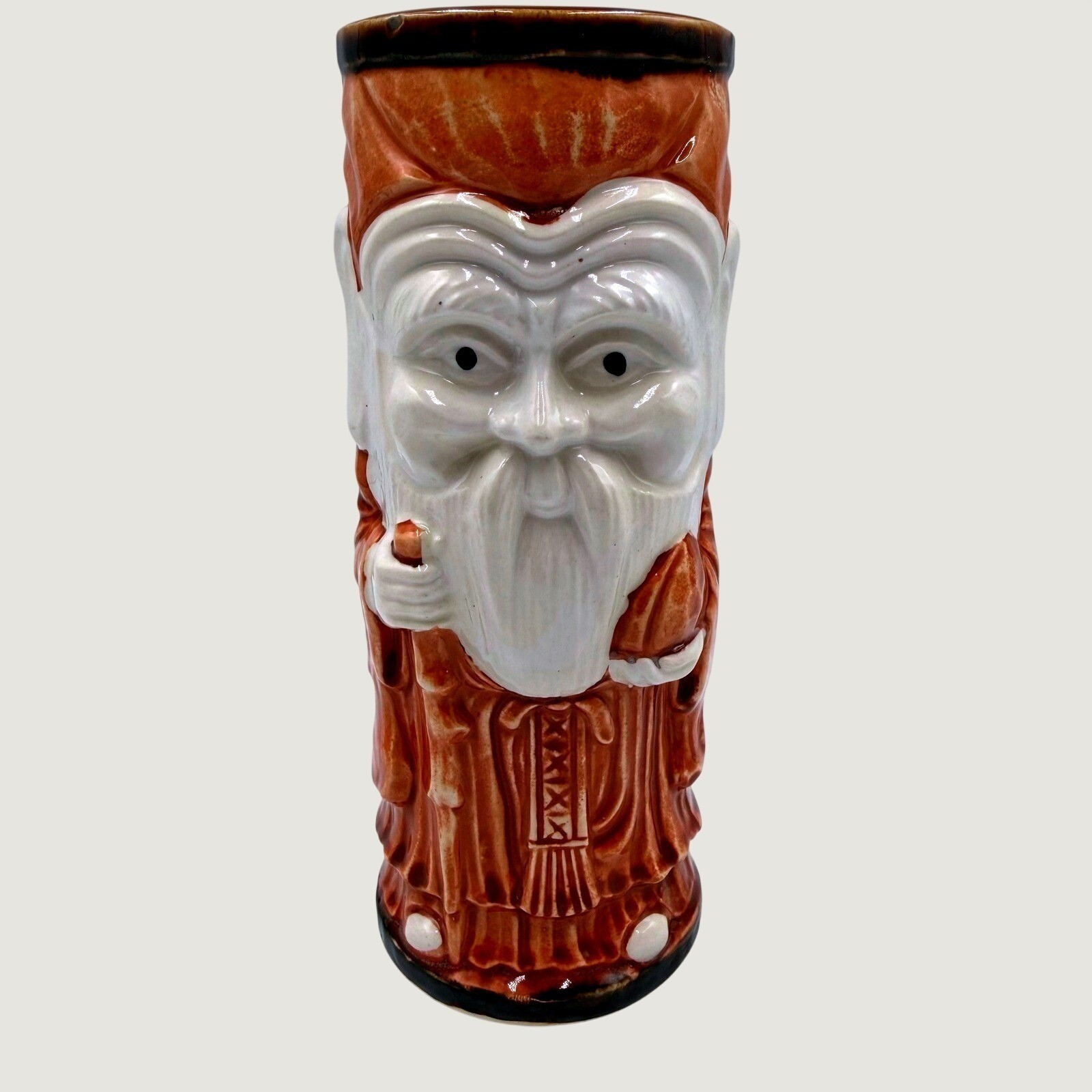 Vintage Otagiri OMC Ray's Golden Lion Tiki Mug Shou Lao God of Longevity Japan