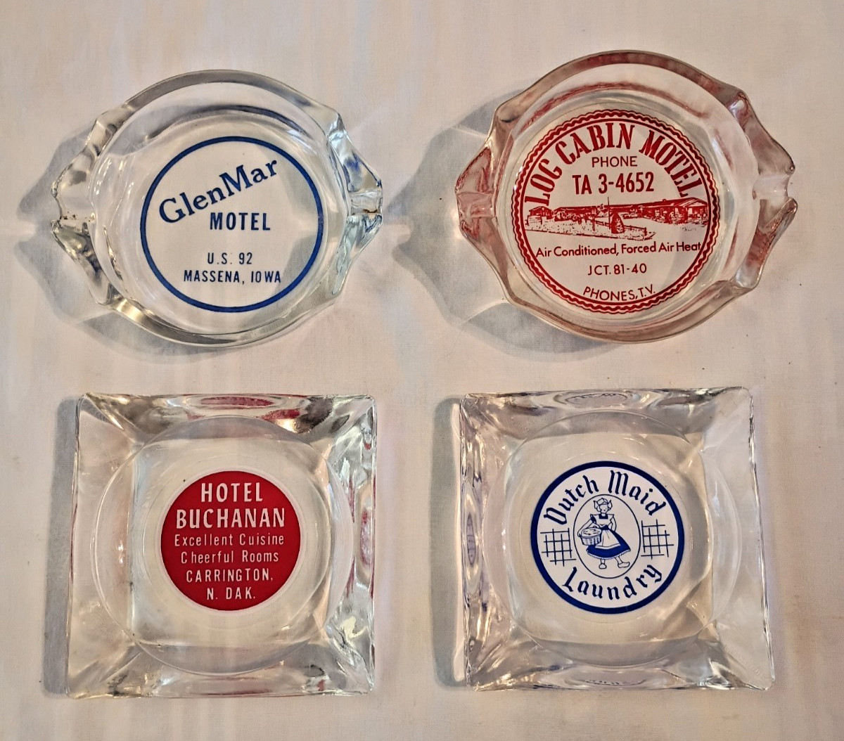 Vintage Advertising Ashtrays Lot Of 4 Old Ashtrays
