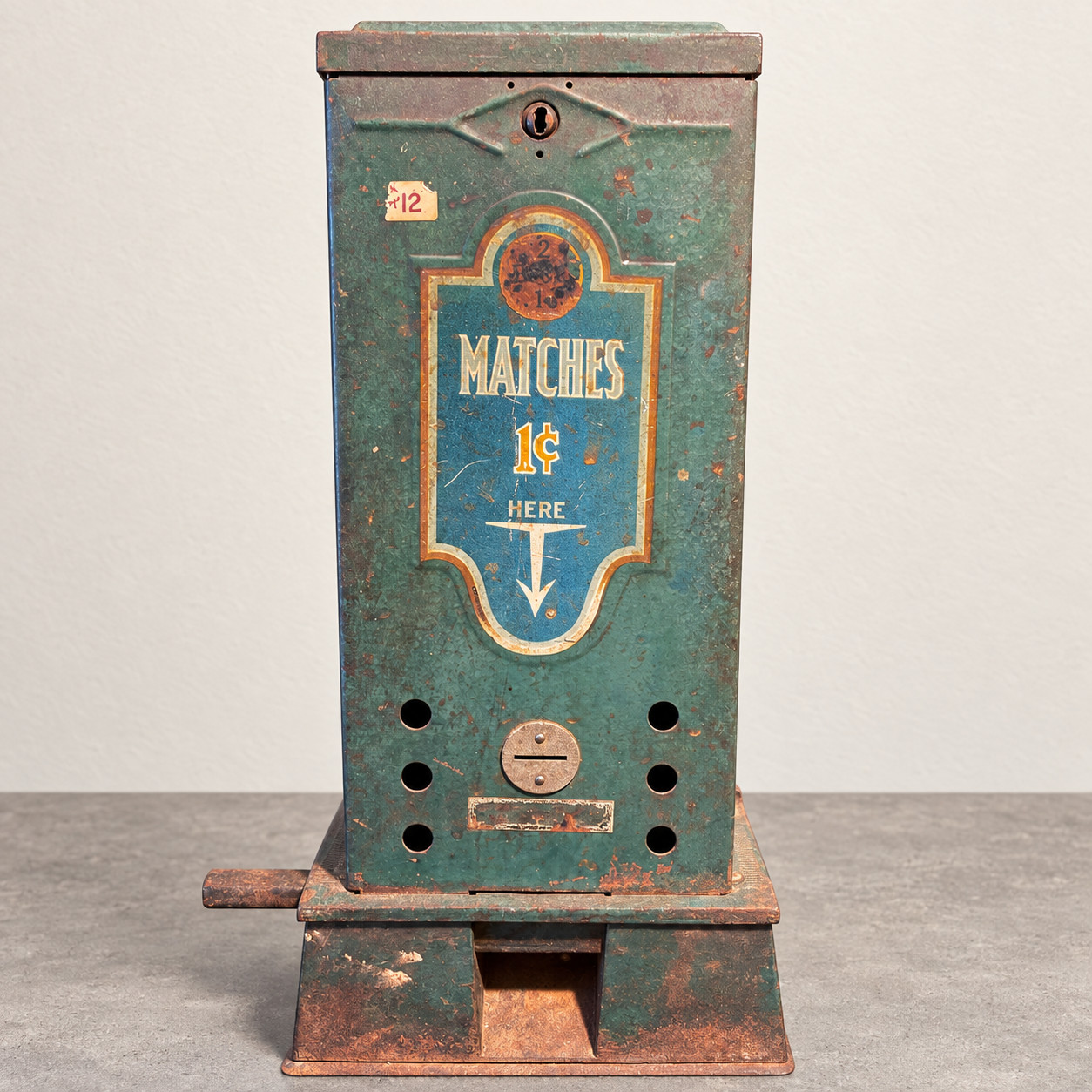 Antique 1920s Columbus 1¢ Ohio Blue Tip Matchbox Vending Machine Original