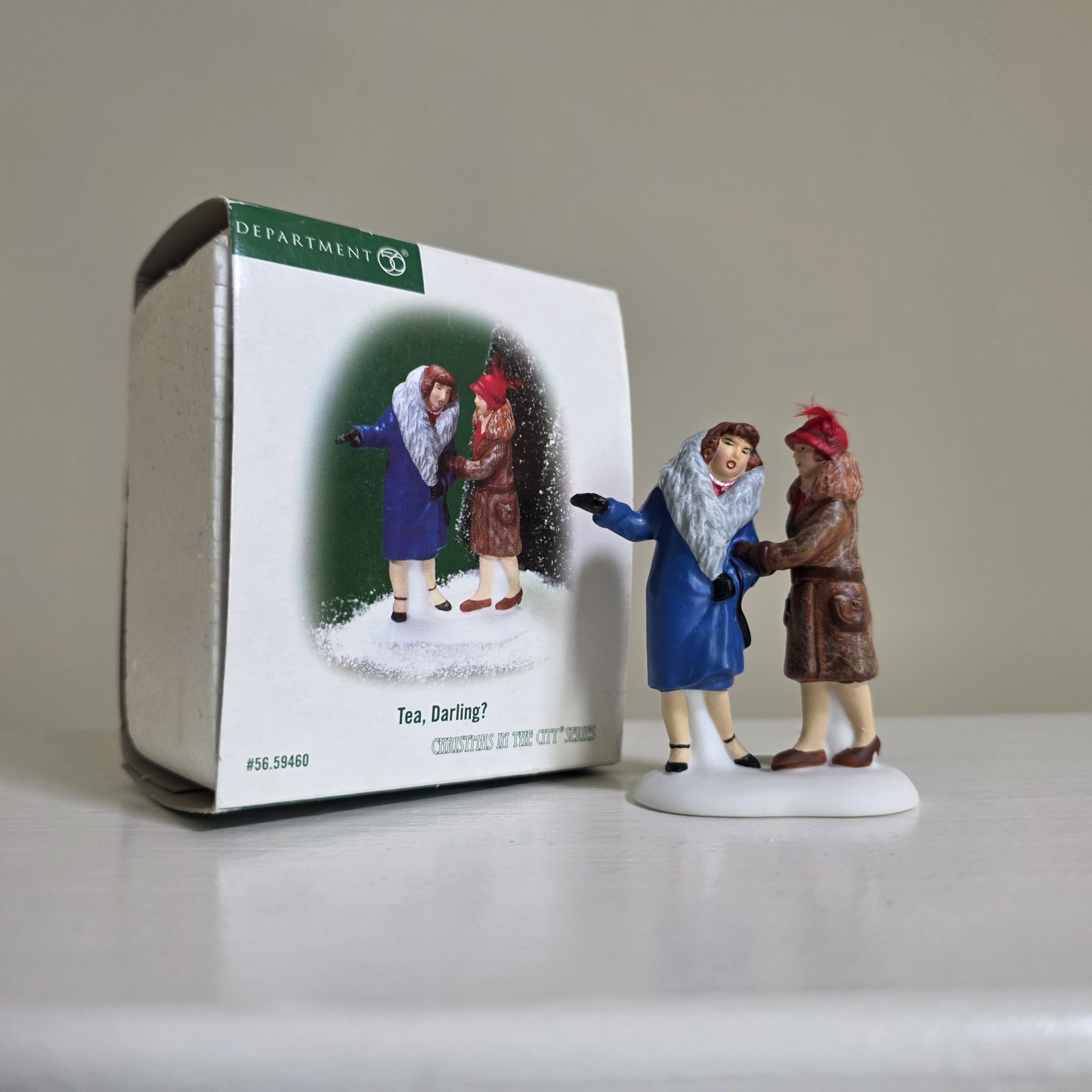 Vintage 2005 Department 56 Christmas In The City Series Tea, Darling? Figurine
