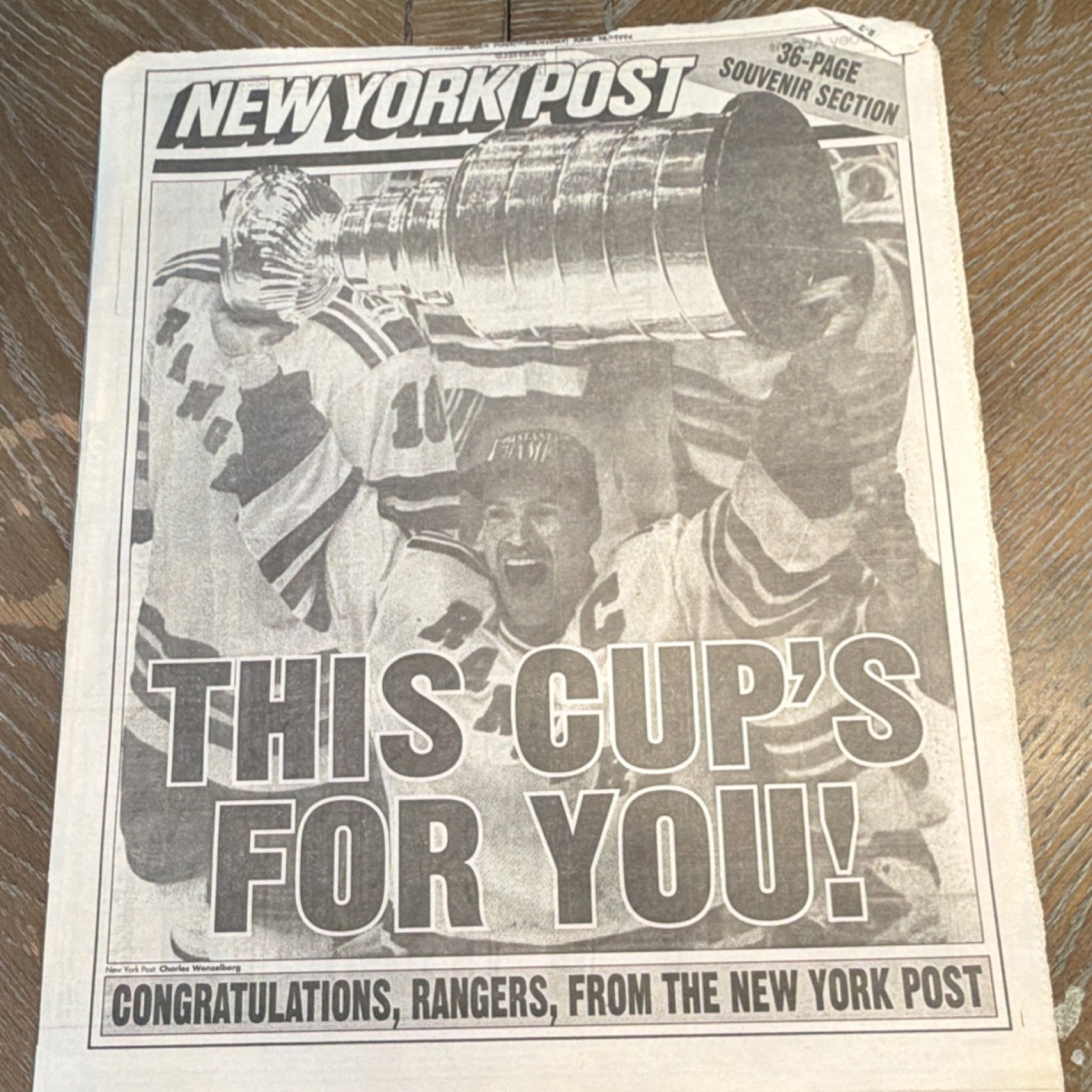 1994 Rangers Newspapers Lot - New York Post, Daily News, Newsday 1994 Rangers Newspapers Lot - New York Post, Daily News, Newsday