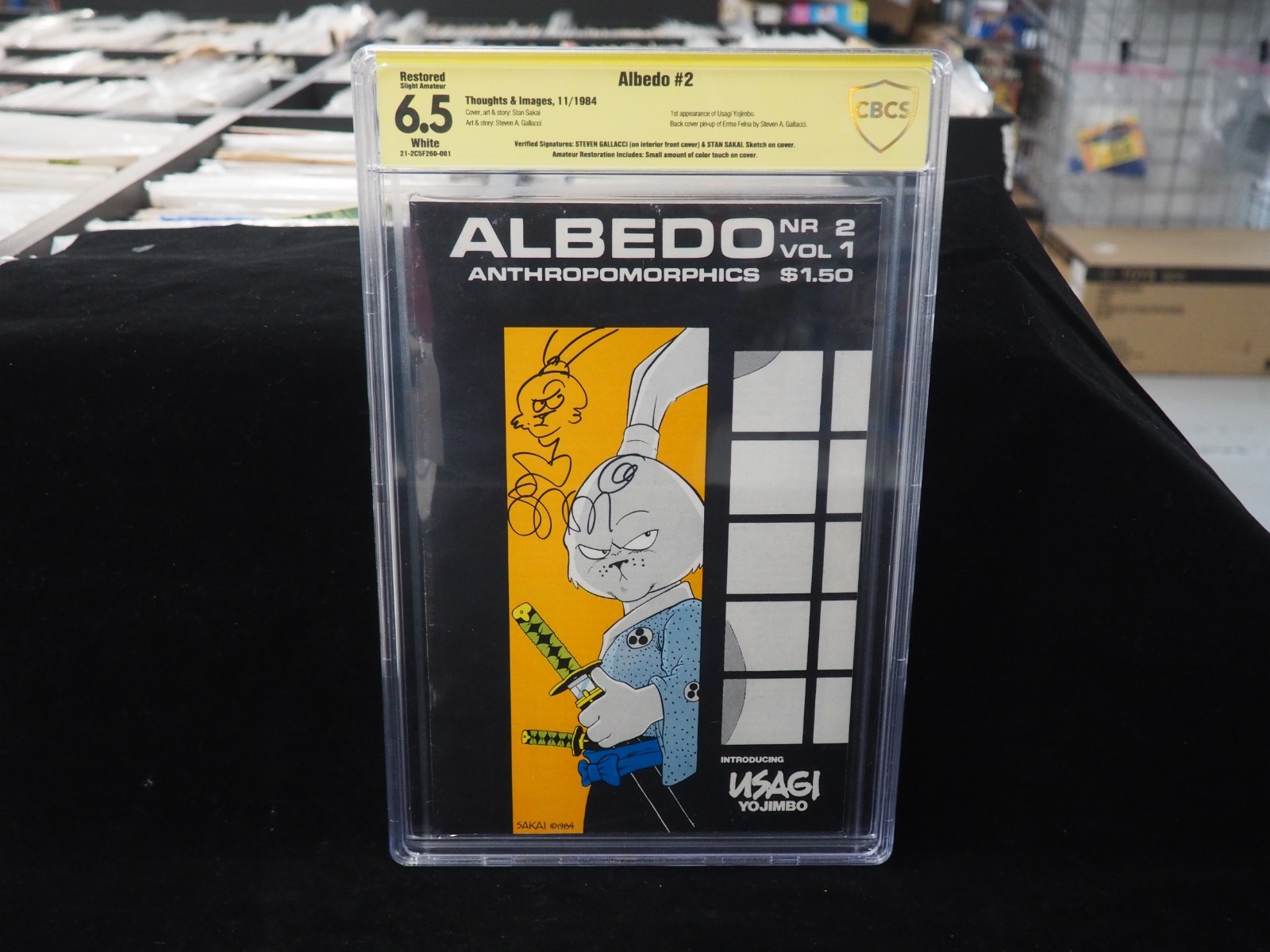 CBCS SS 6.5R Albedo 2 1st  App Usagi Signed 2x Sakai, Gallacci sketched by Sakai