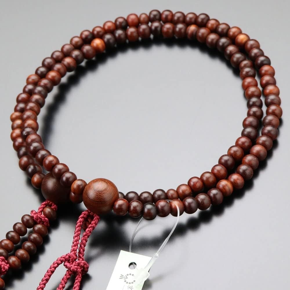 Kyoto Nichiren Buddhist Rosary Juzu 108beads Red sandalwood Shitan woman Japan