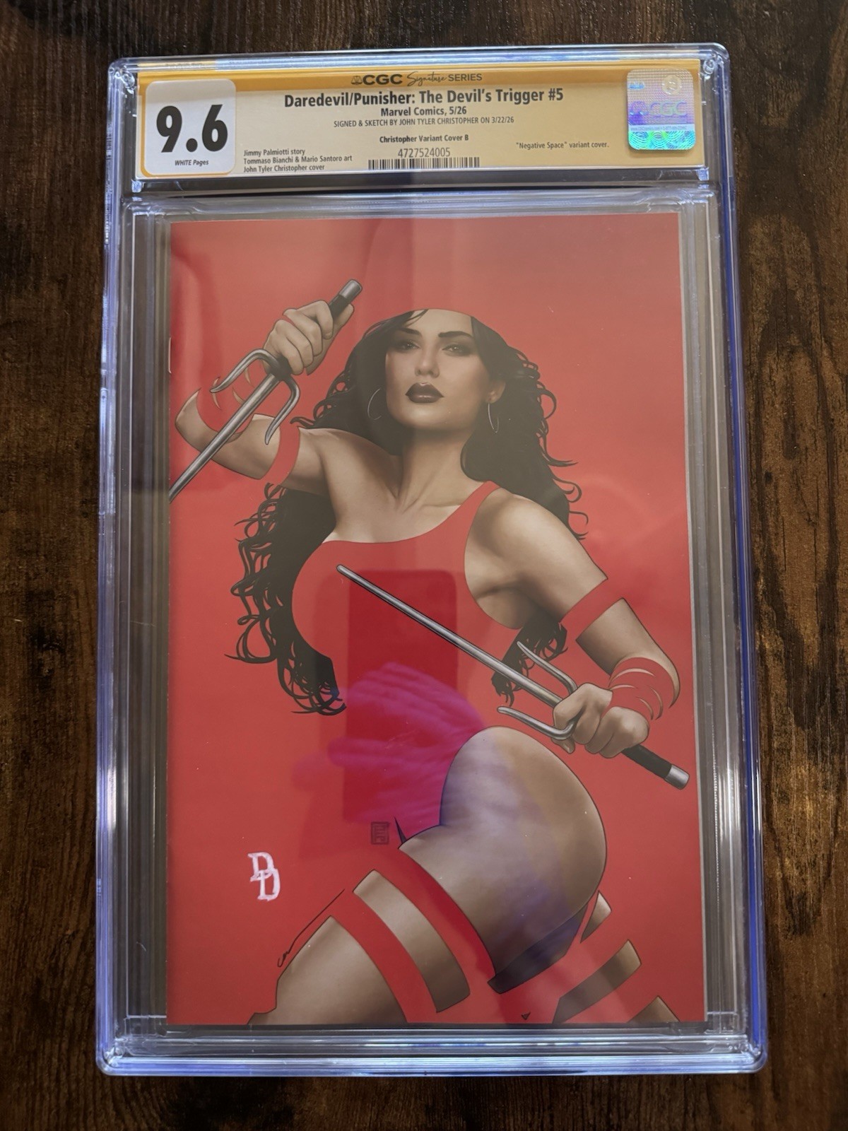 Daredevil / Punisher:The Devil's Trigger #5 CGC 9.6 Sign John Tyler Christopher