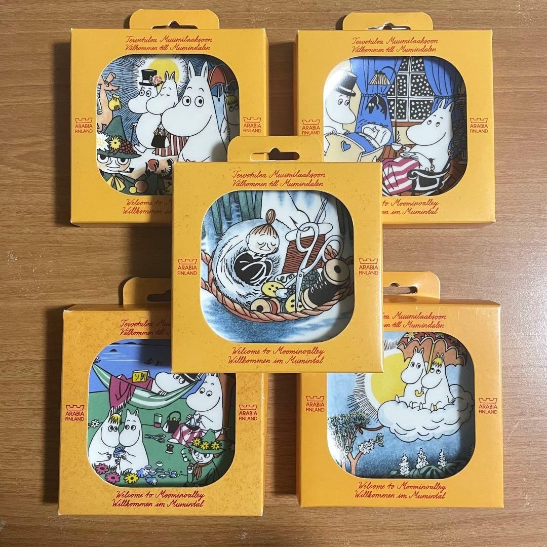 ARABIA Moomin Wall Plate Set of 5 Pieces Discontinued Finland