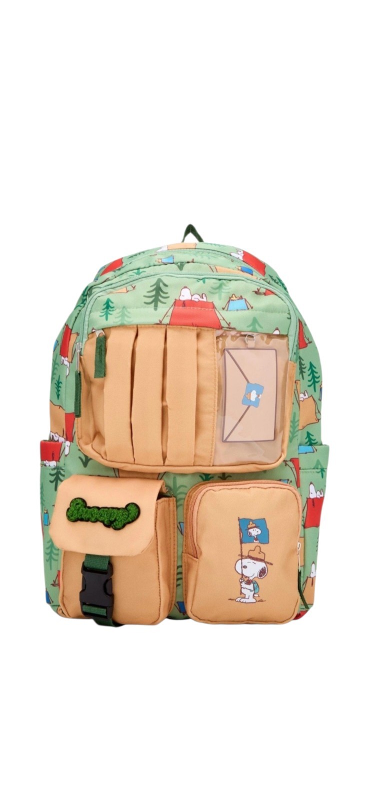NEW Exclusive Peanuts Snoopy Beagle Scouts Camping Multi-Pocket Backpack