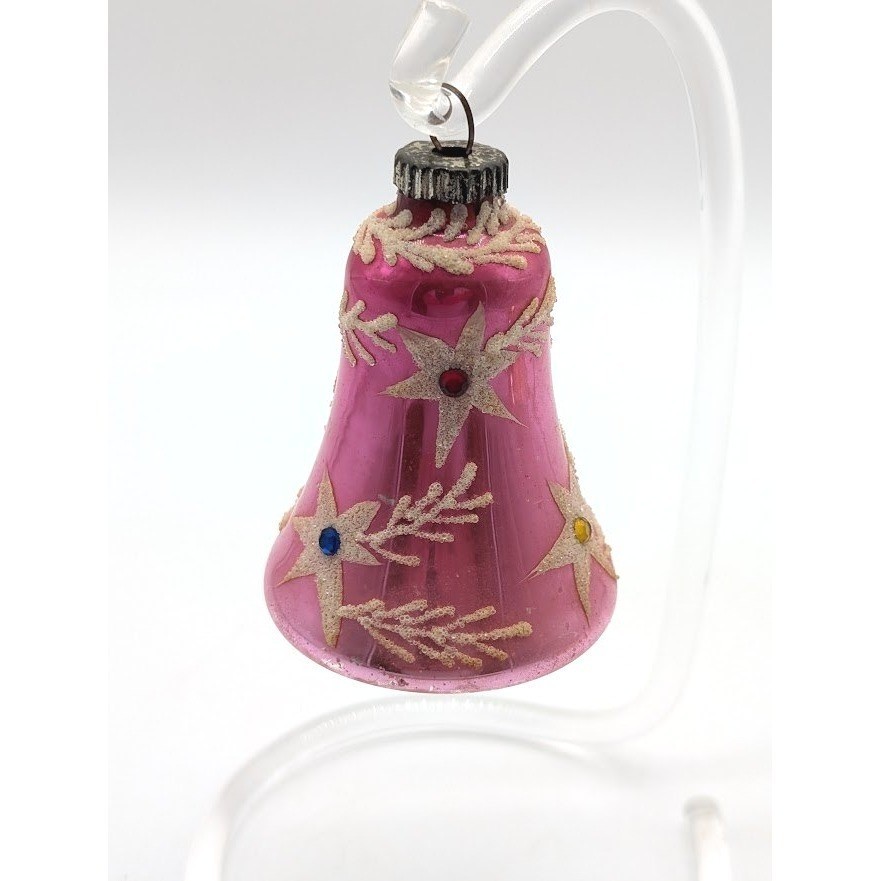Vintage West Germany Blown Mercury Glass Bell Ornament 2.5\