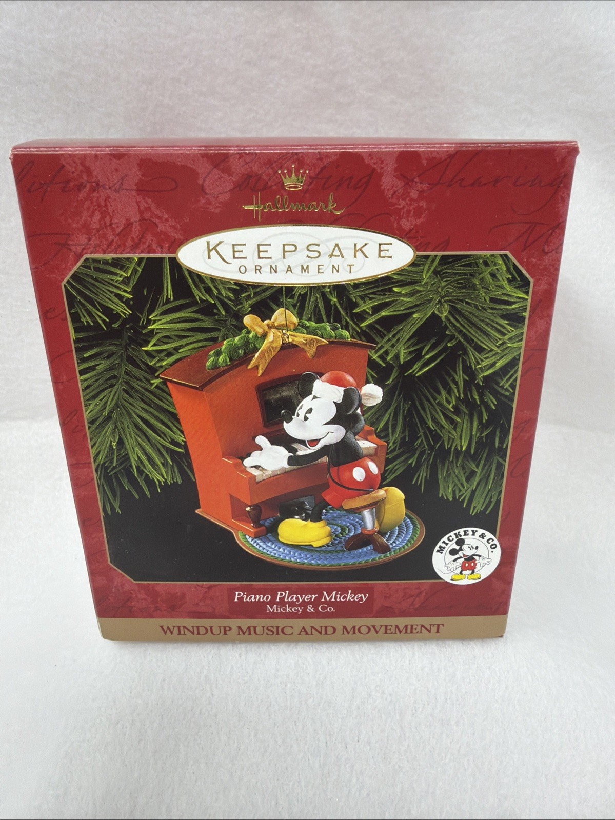 Hallmark 1999 Disney Piano Player Mickey Windup Musical Ornament