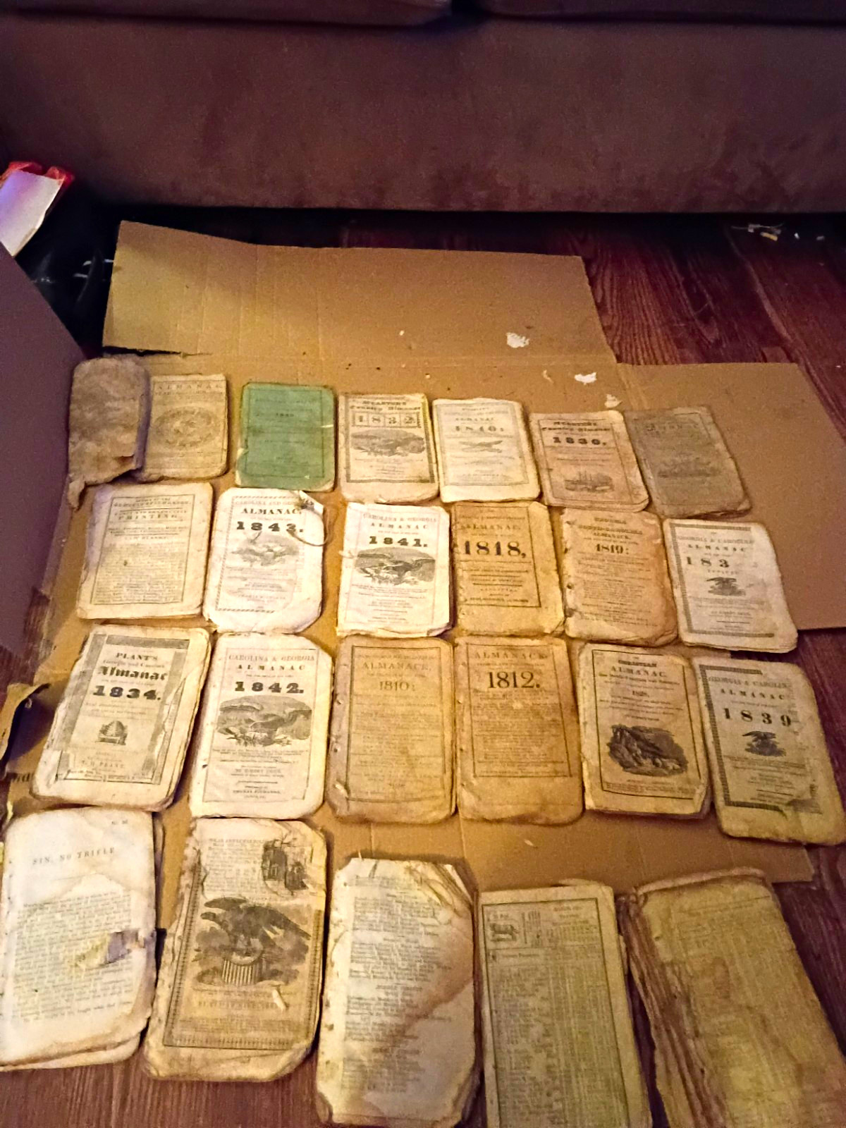 RARE Lot  Georgia-Carolina Almanacs. 1803-1840s Augusta, Early Robert Grier