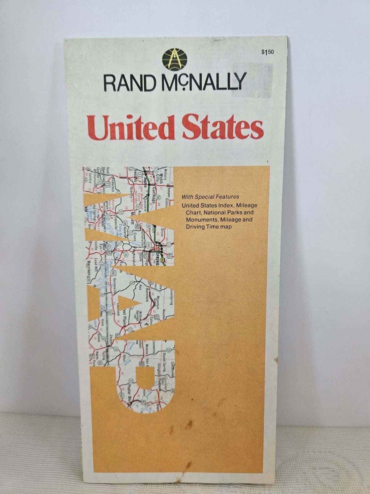 VTG \'84 Rand McNally United States Travel Road Map. Mileage, Parks & Monuments.
