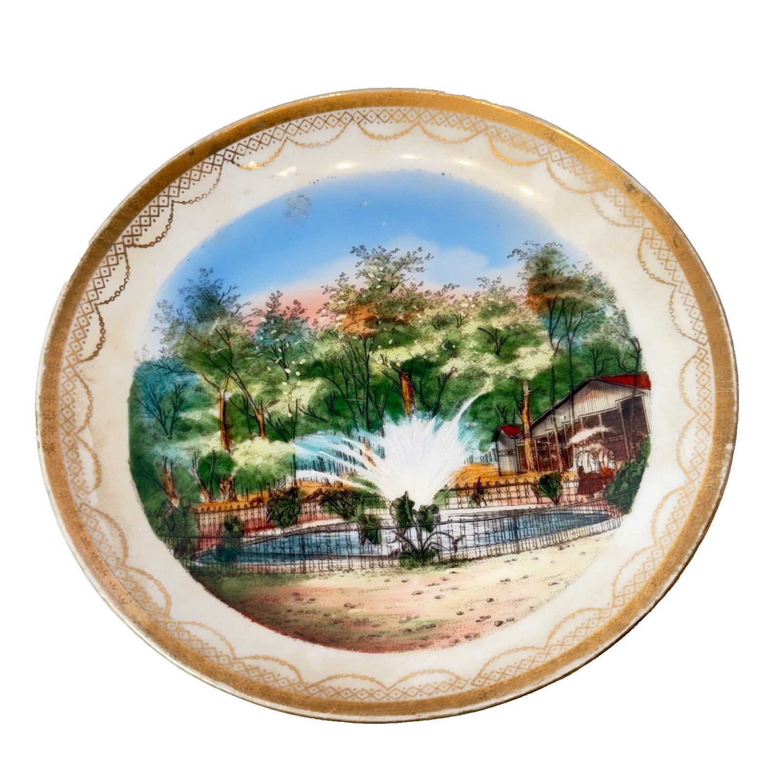 Ottawa KS KANSAS STATE PARK Antique Souvenir RARE China Dish Plate