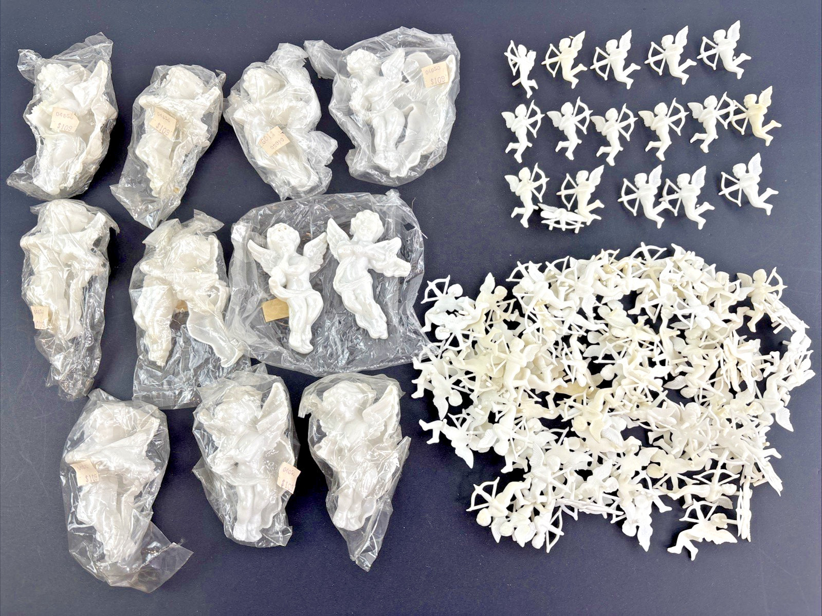 LOT Vintage White Cherub Cupid Angel Cupcake Cake Toppers Decorations NOS Shower