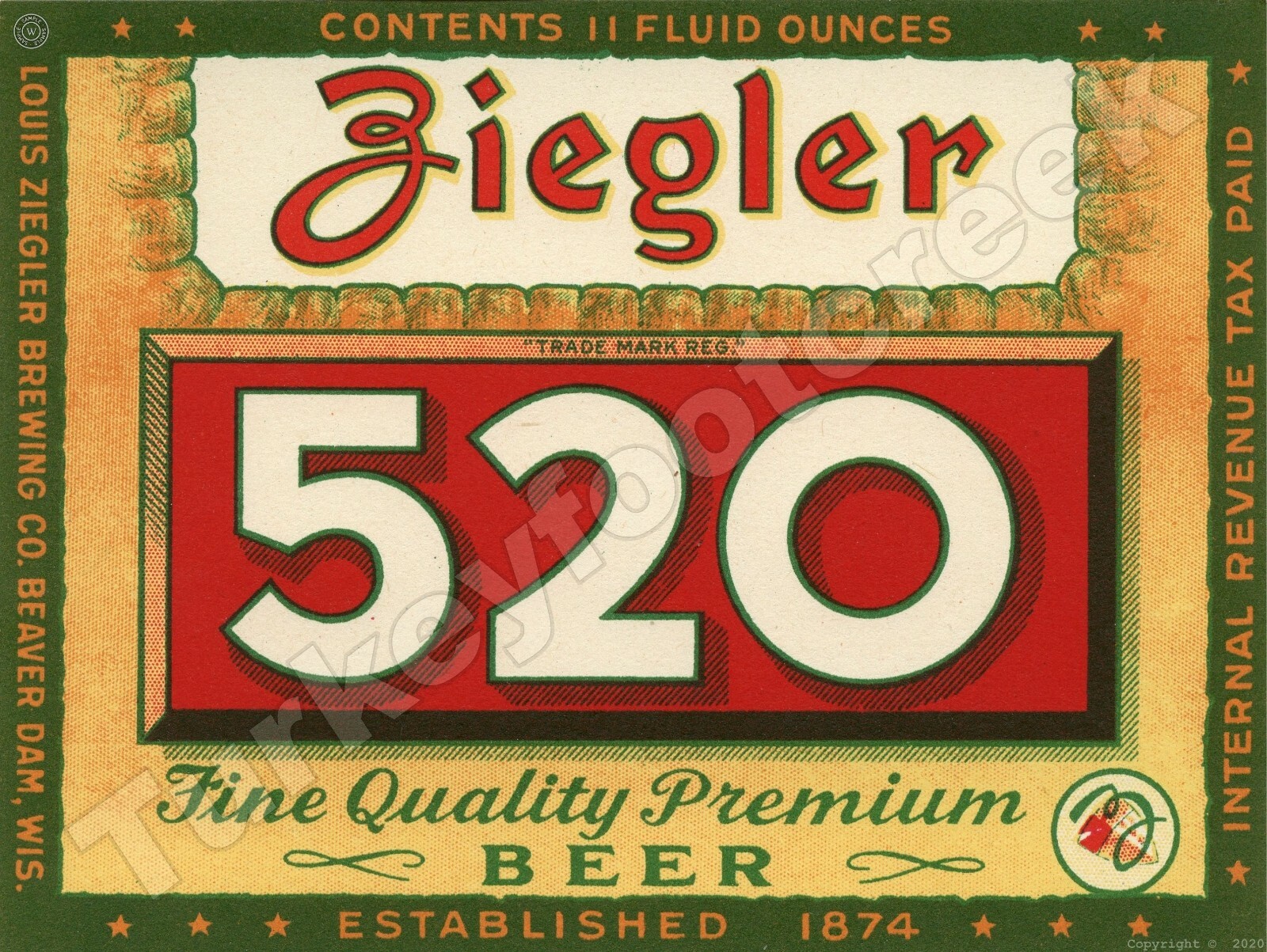 Ziegler 520 Premium Beer Label 9\