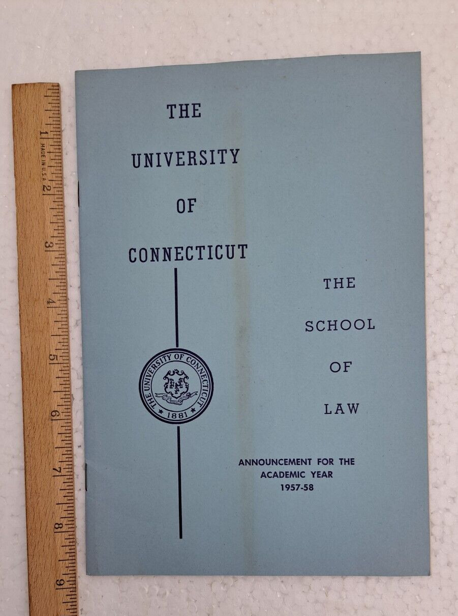 1957-58 University of Connecticut School of Law Catalog Good