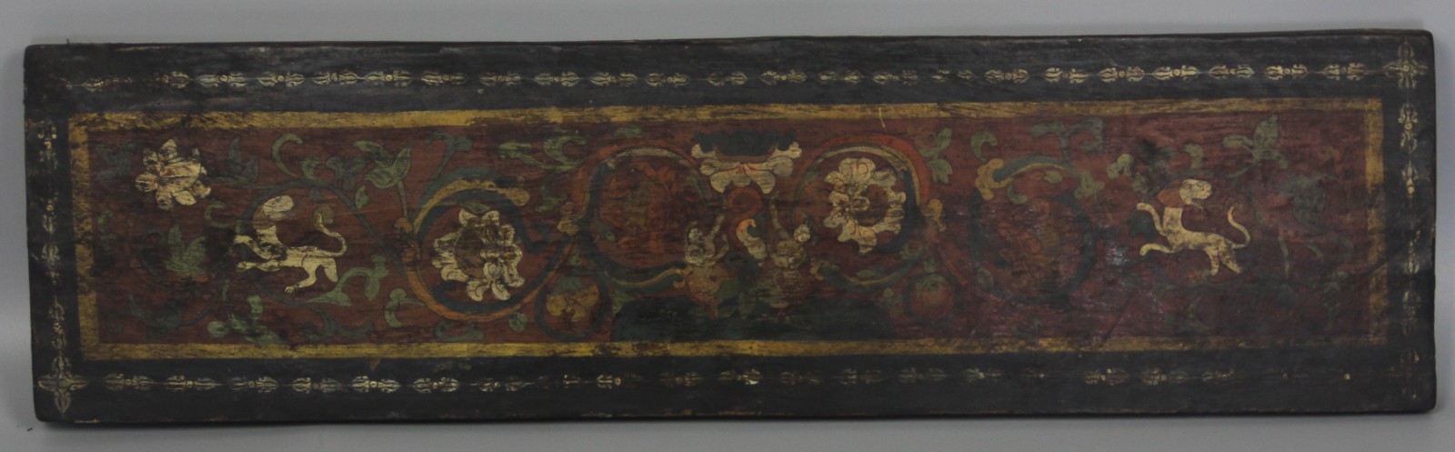 Real Tibetan 18th Century Antique Buddhist Painted Tangka Wood Manuscript Cover