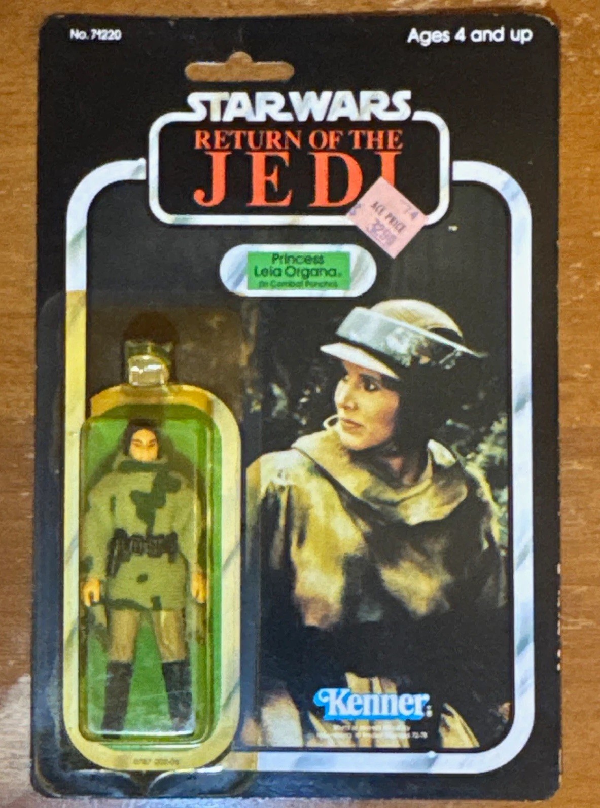 Star Wars ROTJ Princess Leia  in combat poncho vintage 1983 MOC 77 back