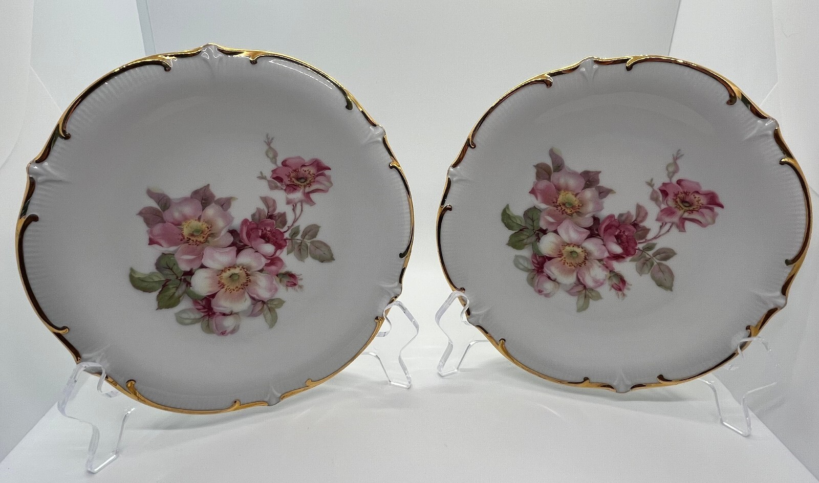 Vintage Schumann Arzberg Bavaria Wild Rose Plate 7-1/2 Inch Dessert Plates