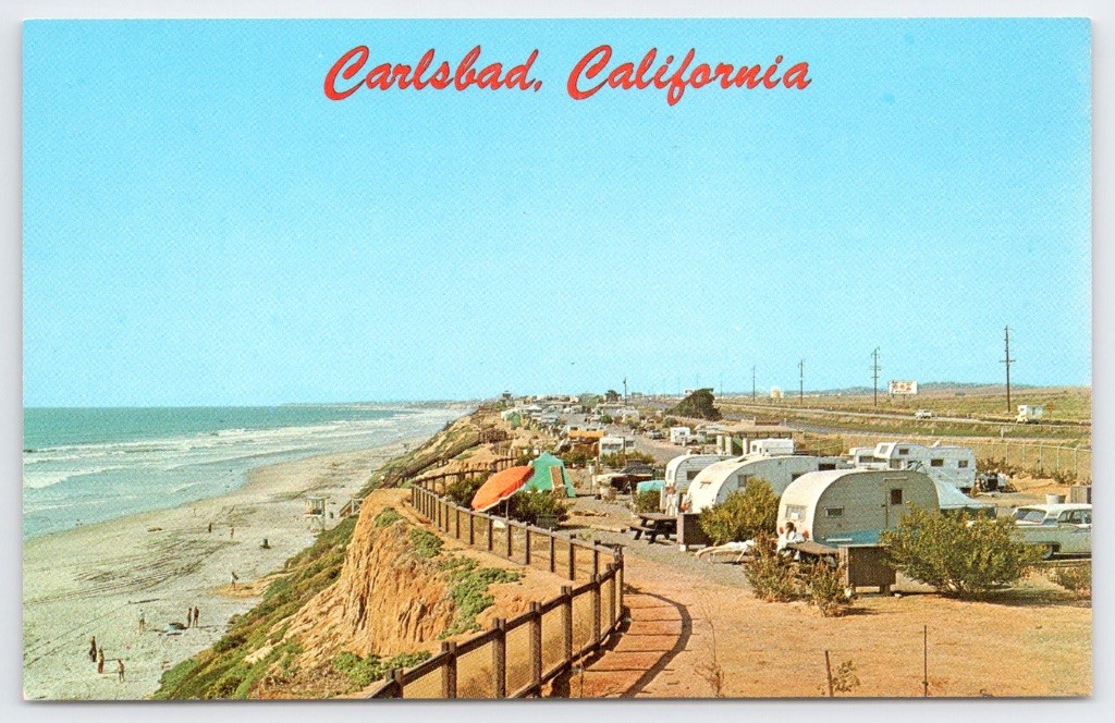 Carlsbad California South Carlsbad State Beach Trailers Campers San Postcard