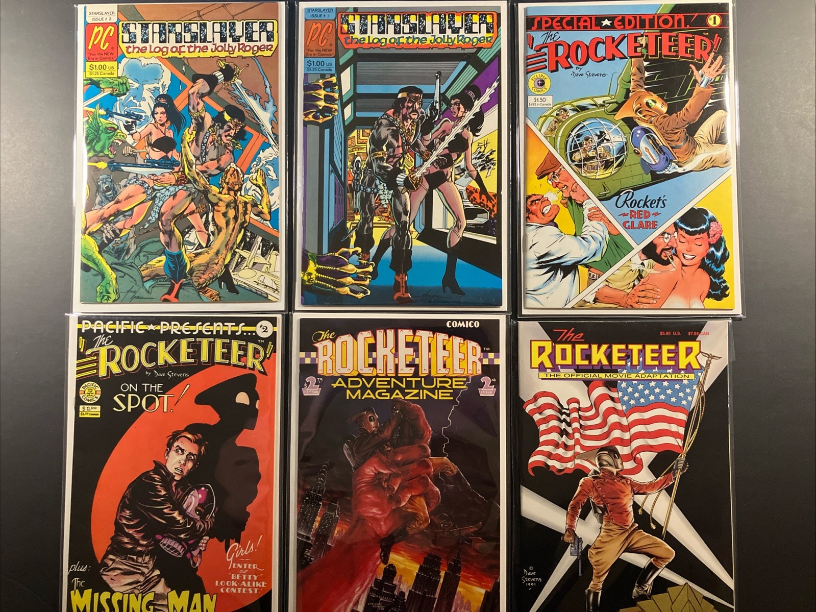 Rocketeer Set Lot Starslayer #2 3 Dave Stevens 1st & 2nd Appearance 1982 Pacific