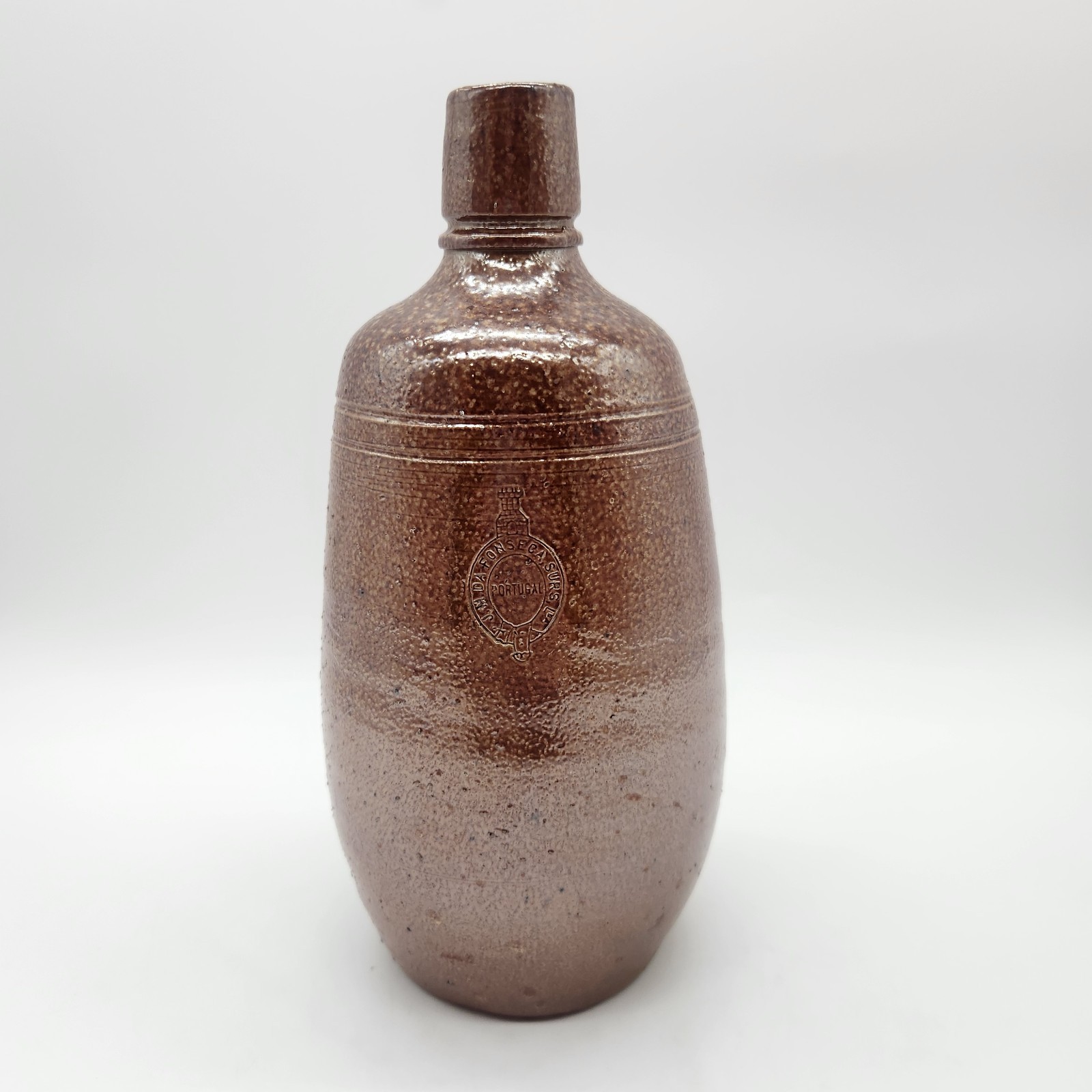 Vintage Portuguese Stoneware Bottle Campos Filhos Aveiro Brown Glaze Jug
