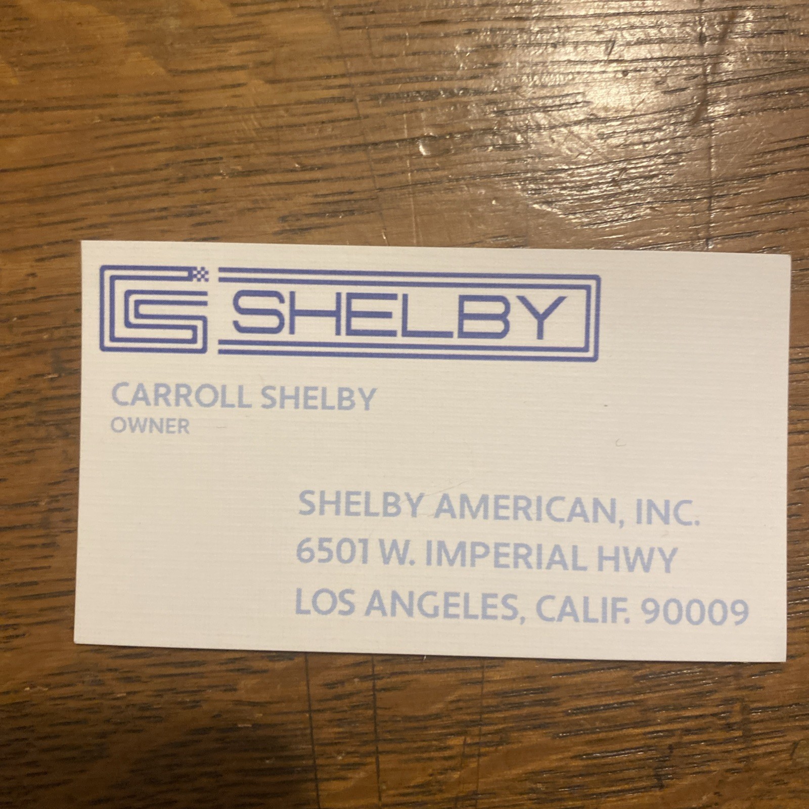 1990s Carroll Shelby Shelby American Businesscard