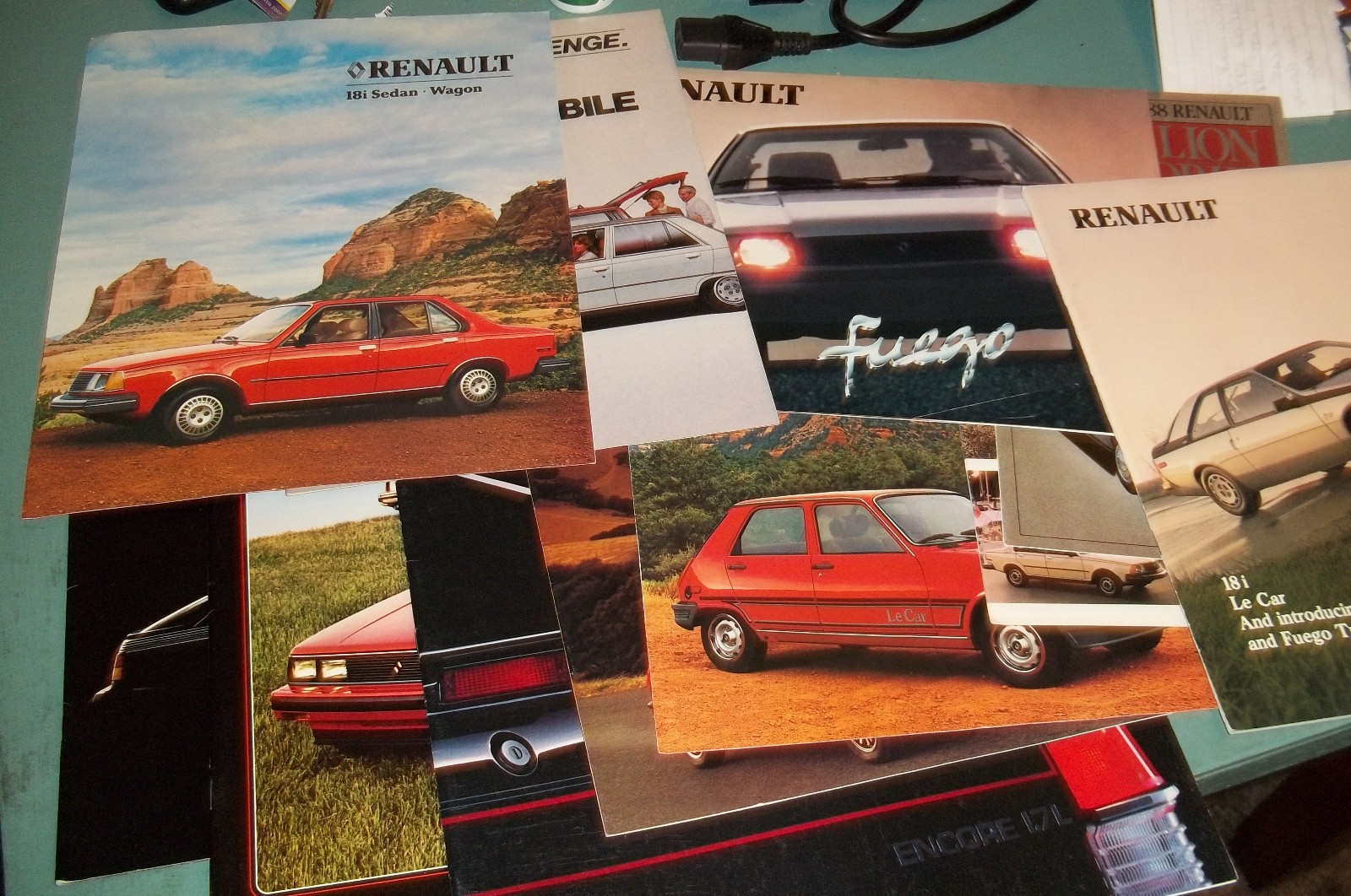 Lot  of  11  Original Renault Dealer Sales Brochures  1980-1988  NOS
