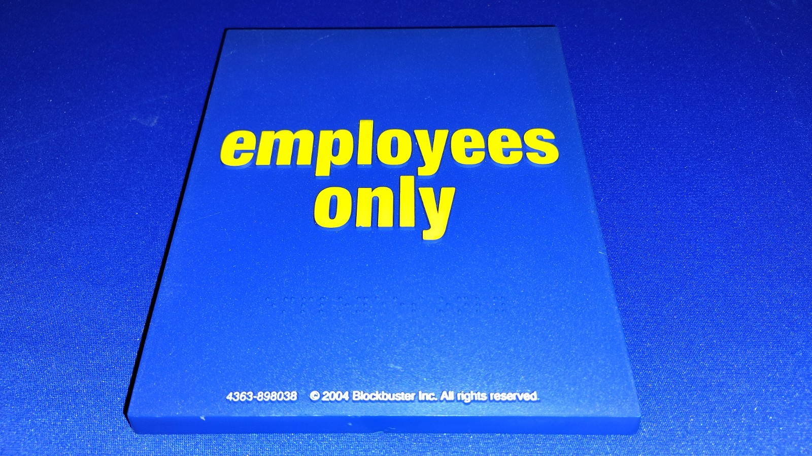UNUSED Authentic EMPLOYEES ONLY Blockbuster Video In Store Display Sign 2004 BBV