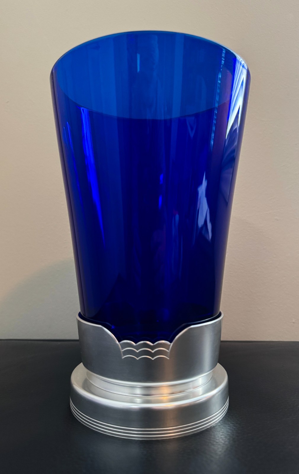 MINT ART DECO KENSINGTON GAINSBOROUGH COBALT GLASS VASE BY LURELLE GUILD C 1935