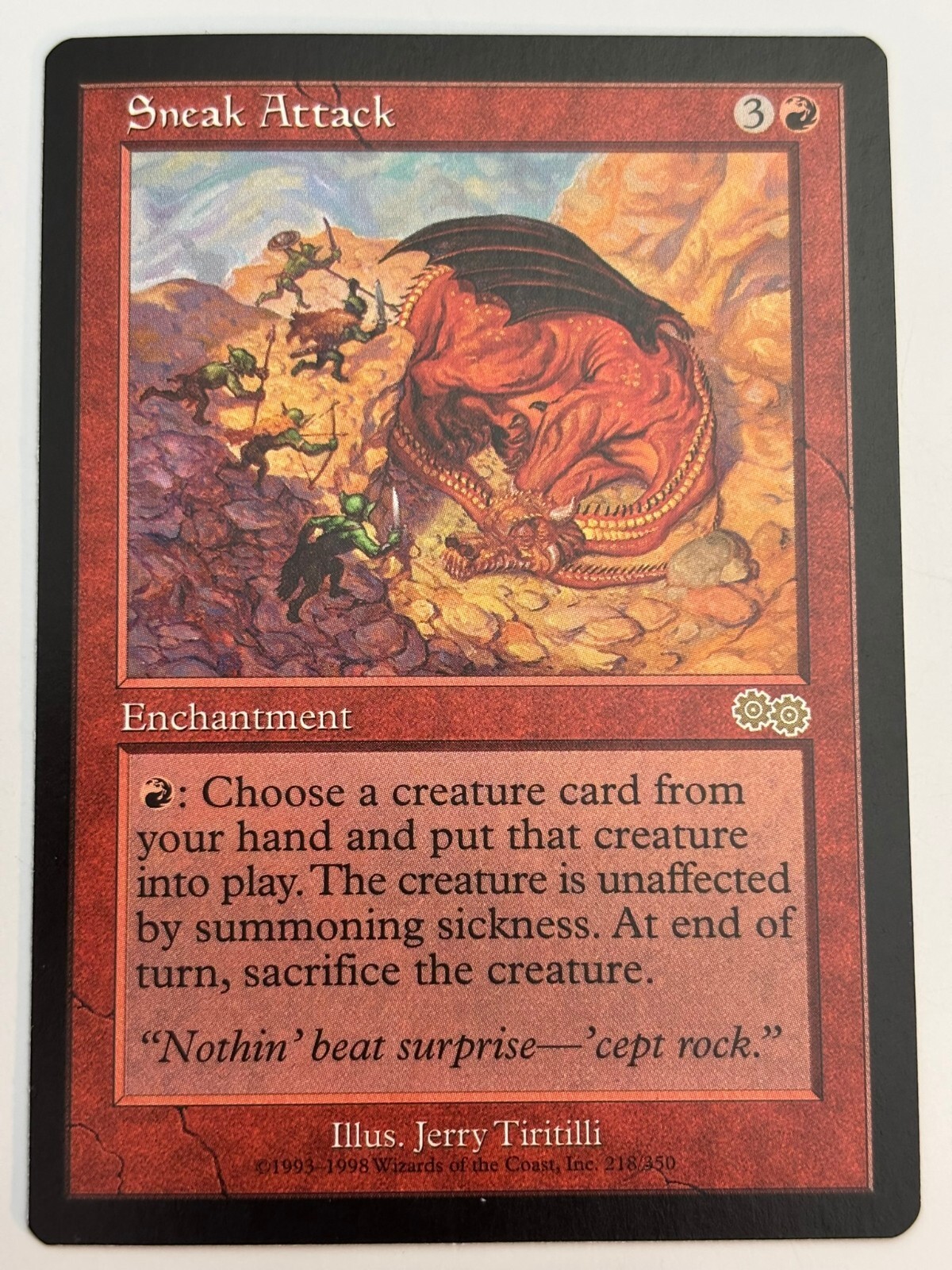 MTG Sneak Attack Urza’s Saga 218/350 Rare 1998 Magic The Gathering