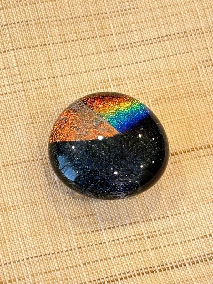 Dichro Glass Obi-dome, Handmade, Kimono/Yukata accessory, 0.8in