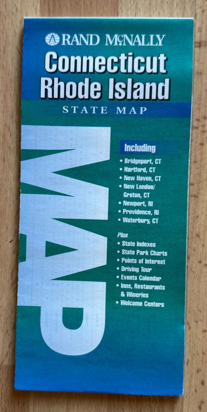 1997 ~ Rand McNally ~ Connecticut & Rhode Island ~ State Map