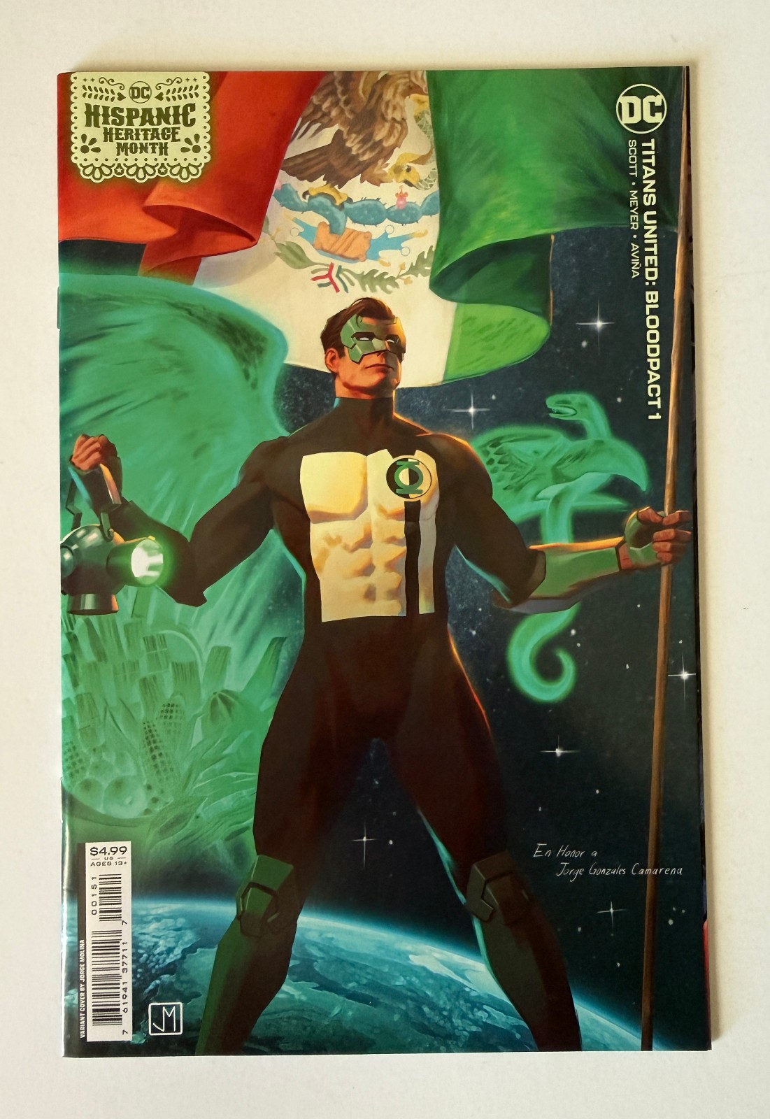 Titans United Bloodpact #1 Jorge Molina cvr C NM Hispanic Heritage Green Lantern