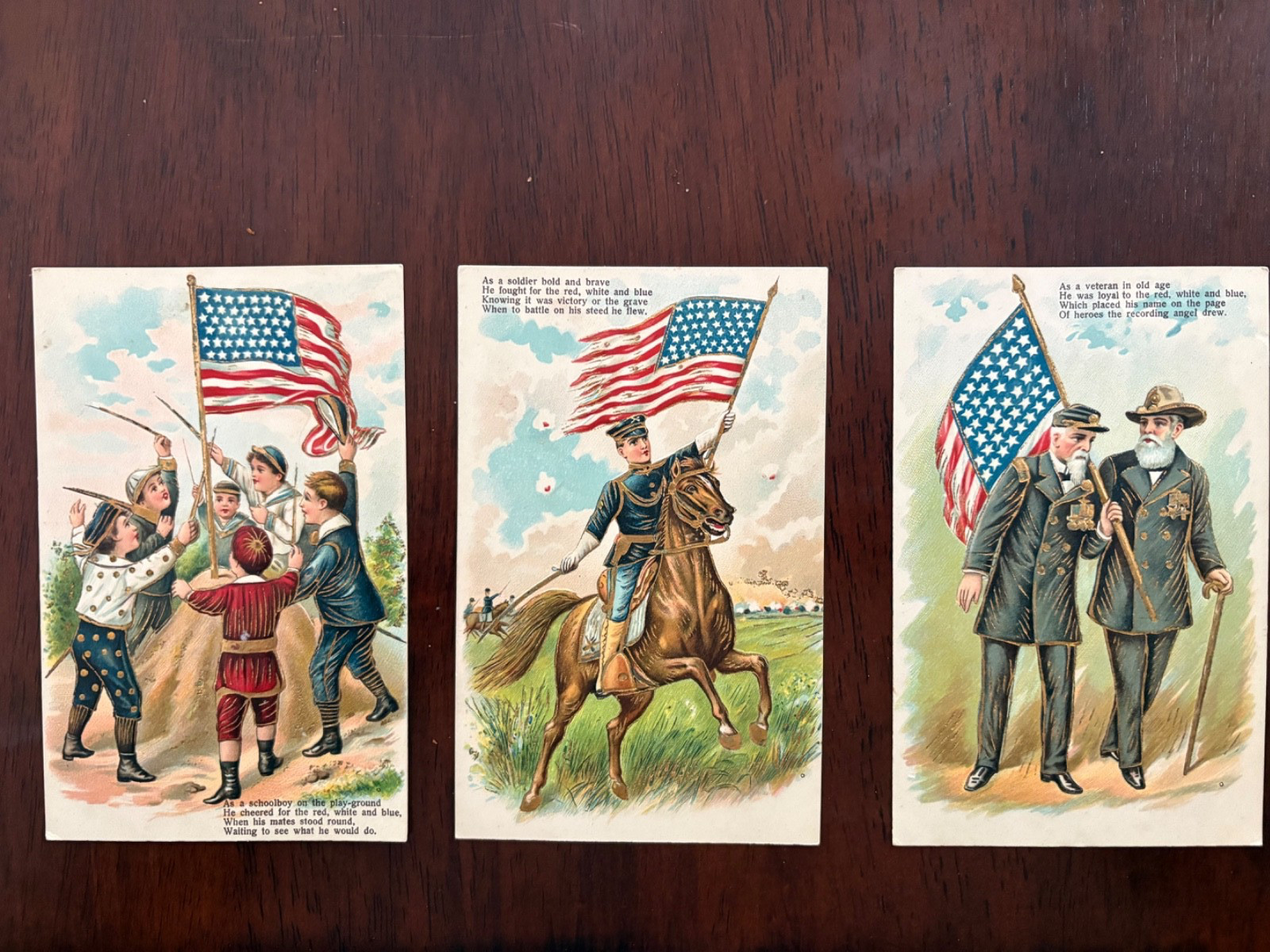 Antique 1900s Patriotic American Flag USA Postcard