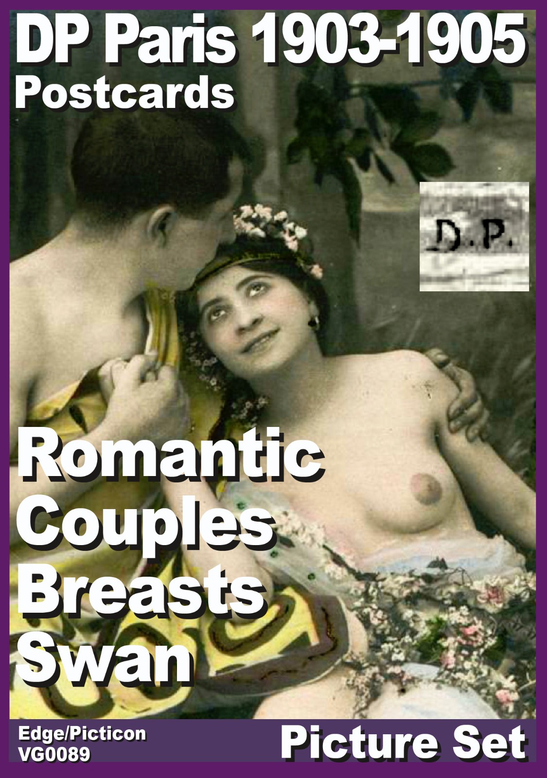 D.P. Paris Postcards Romantic Couples Breasts Swan VG0089 (23 Files)
