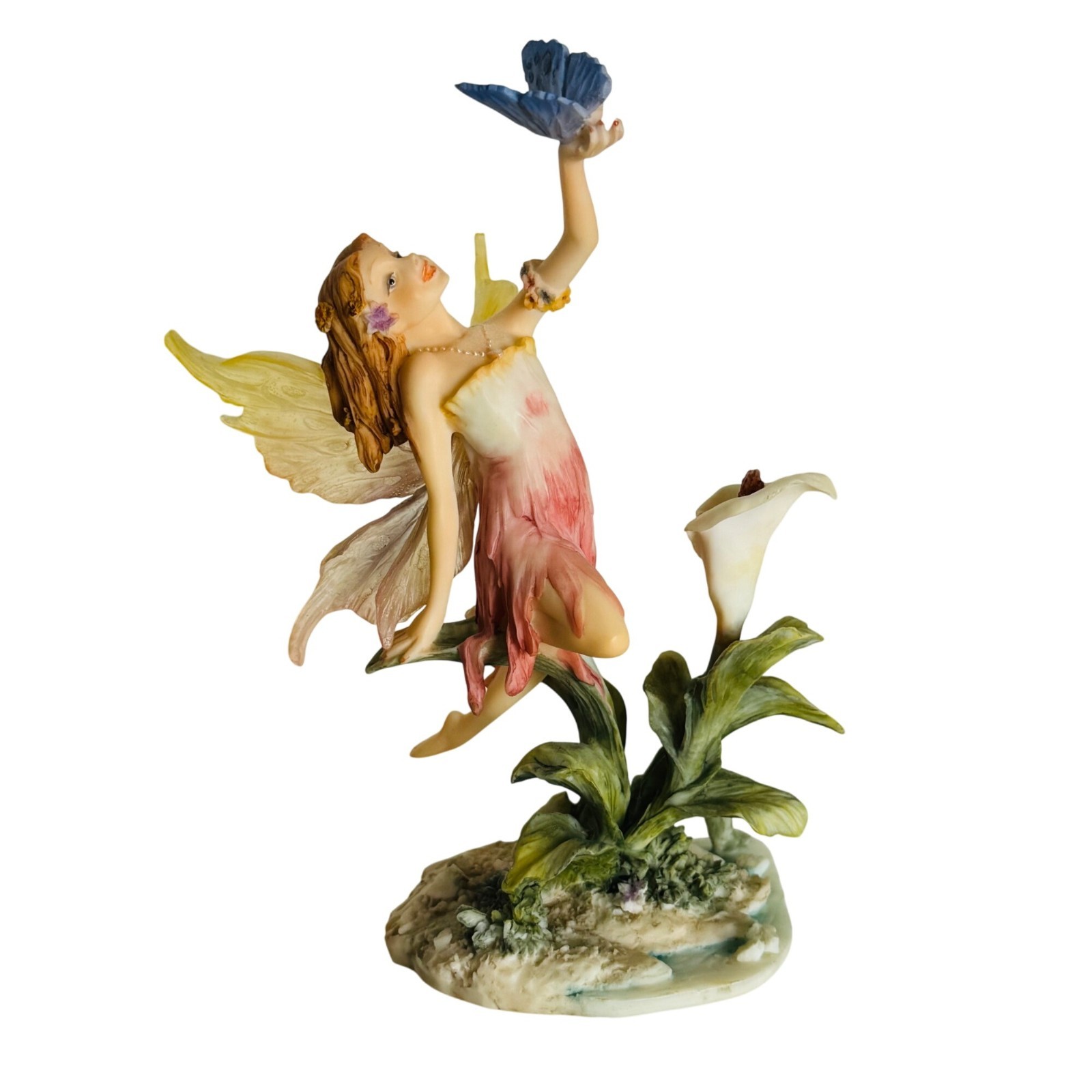 Meadow Fairy Dancing on Lily 6.5in Resin Figure Vintage 2000 Summit Collection