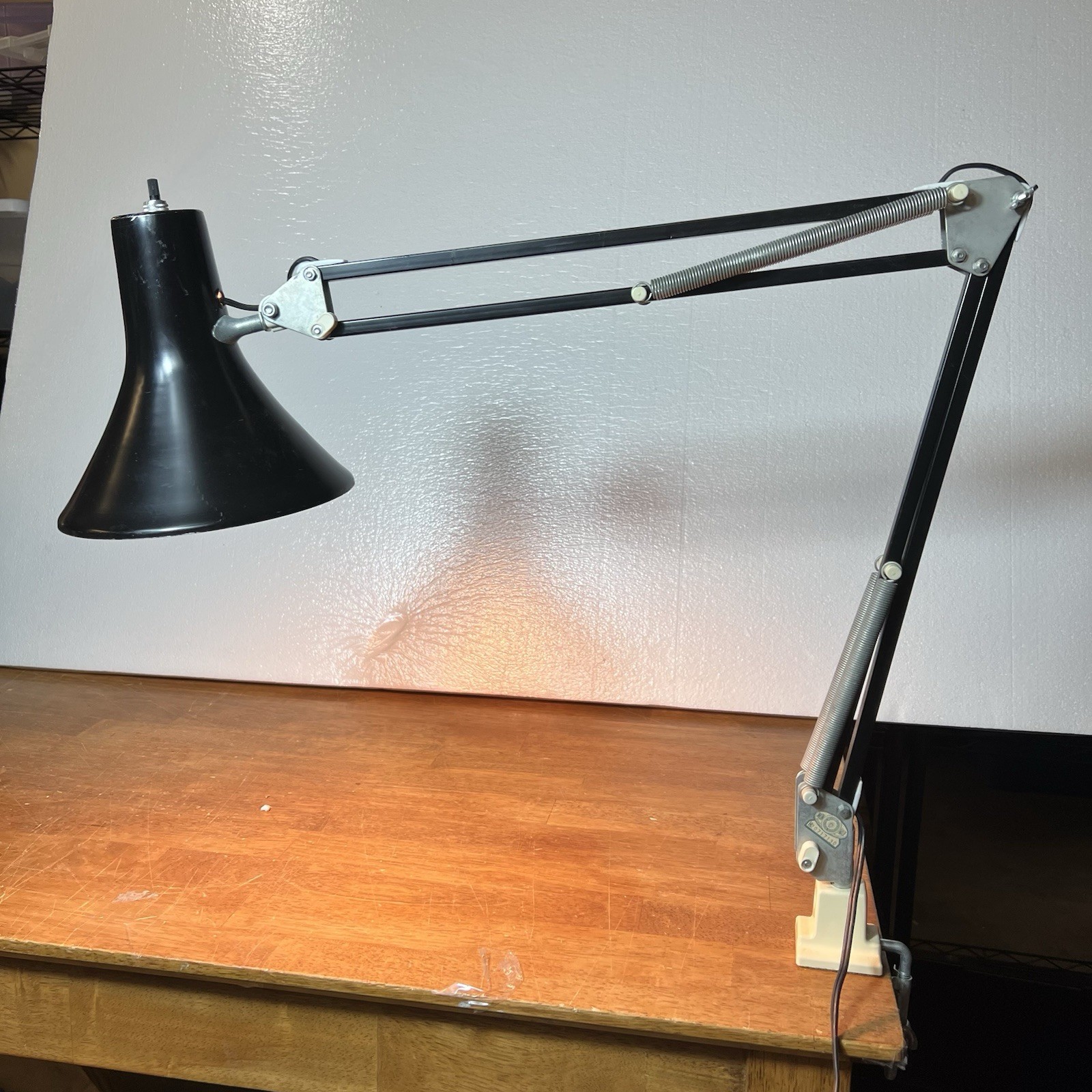 Vintage Luxo L-1 Architect Drafting Desk Lamp Black Clamp Mount MCM Jac Jacobsen