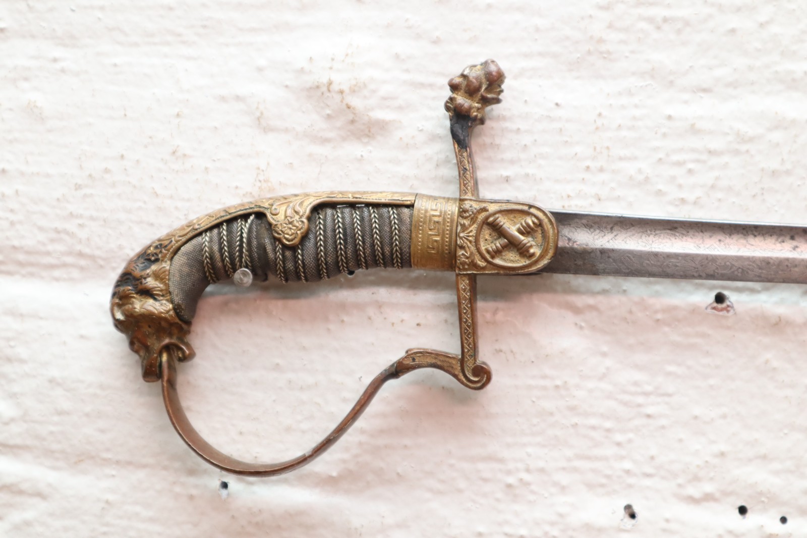 ANTIQUE PRUSSIAN ARTILLERY OFFICER SWORD GOLD Germany 1874 German WW1 WWI
